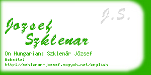 jozsef szklenar business card