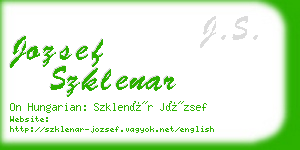 jozsef szklenar business card